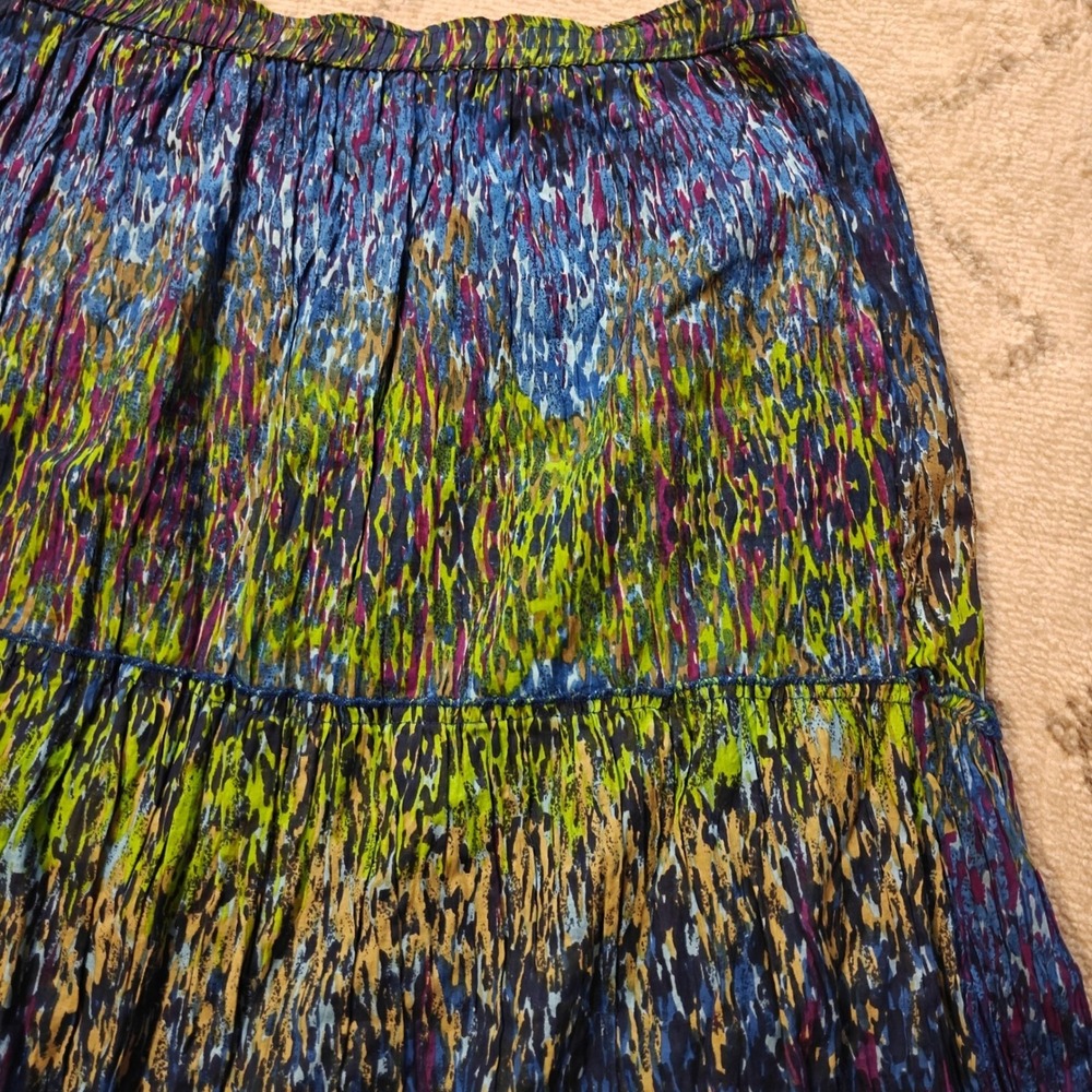 Jane‎ Ashley Tiered Skirt Abstract Print Women's Large Fairy Boho Mermaid Whimsy - Picture 3 of 5